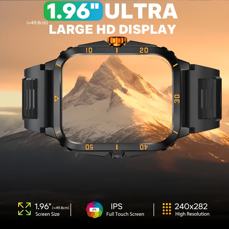 Stylish Multi-Function Smart Watch - Wrist Watches with 1.96" HD Display, 3ATM Waterproof, Wireless Call, Multi Sports Modes, Period Reminder, Weather Forecast, Sleep Monitoring, Sports Pedometer for Android and IOS Devices