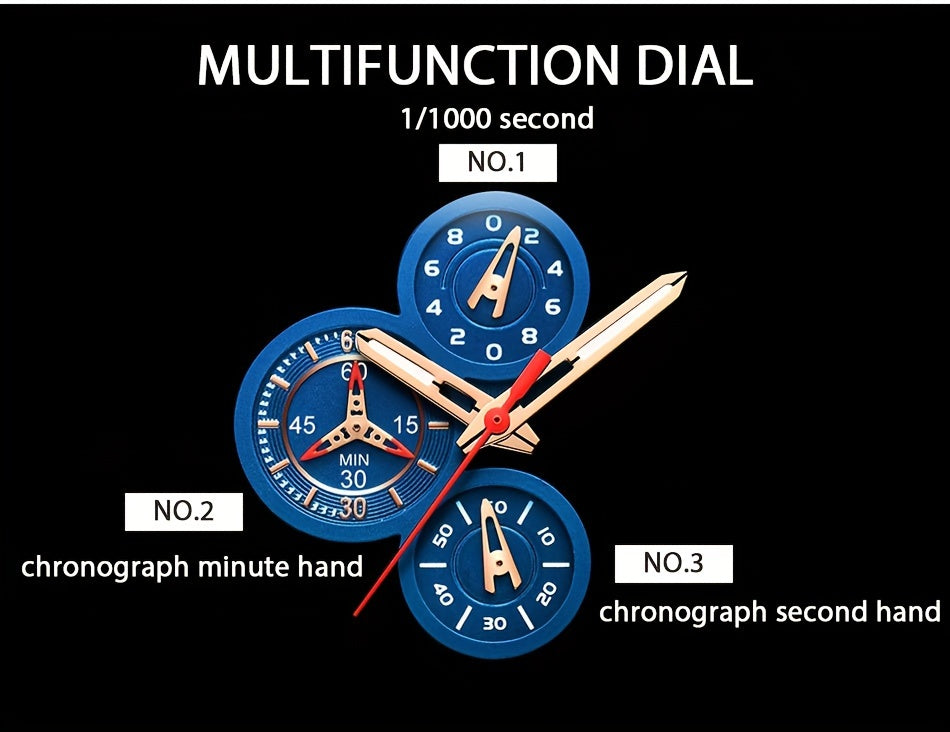 2024 New Fashion Men's Watch. Chronograph Calendar luminous Quartzwatch. Outdoor Casual Sports Watches. Suitable for giving to Students or Men.