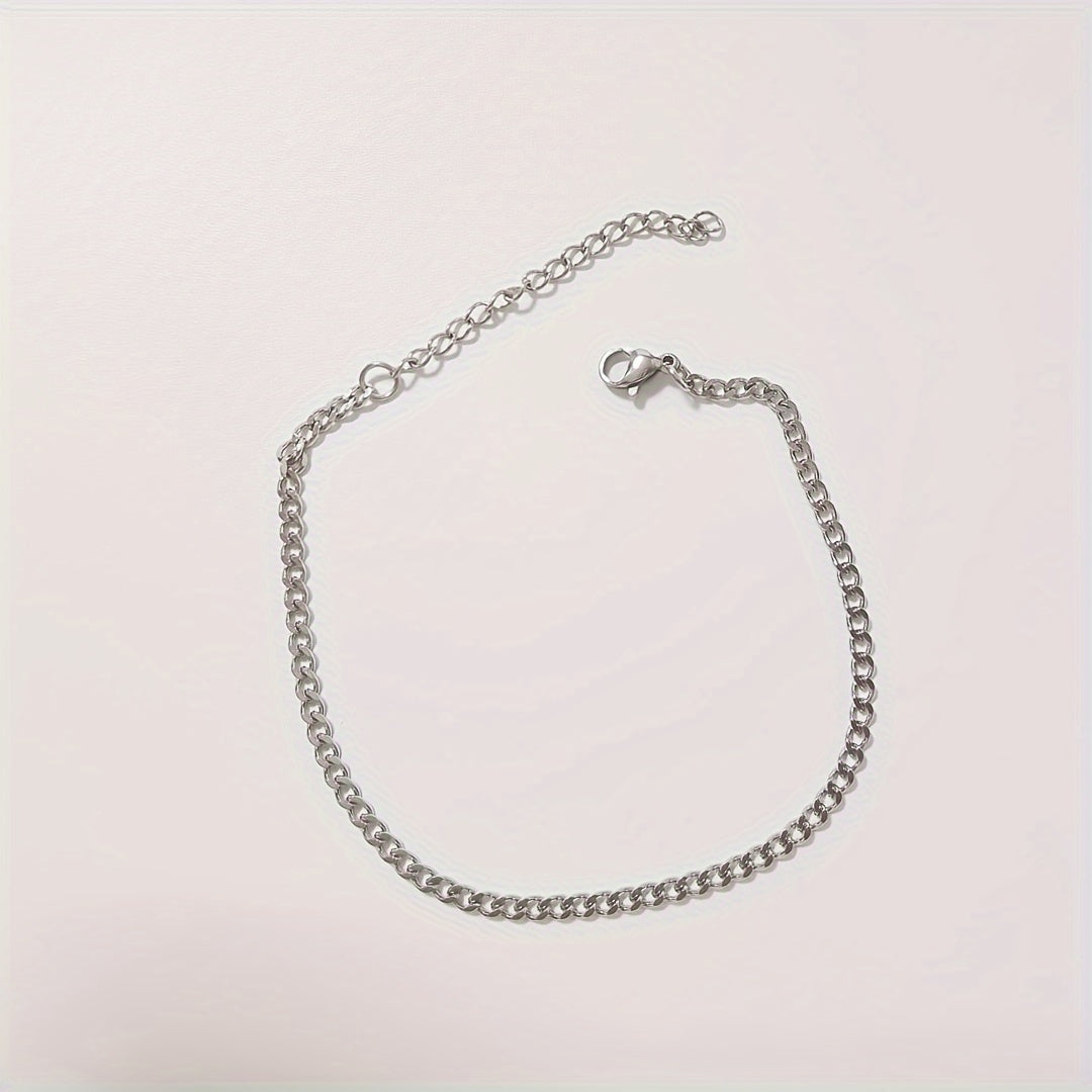 3-7mm Chunky Miami Curb Chain Stainless Steel Bracelet For Men Women Cuban Link Chain Wristband Classic Punk Heavy Jewelry