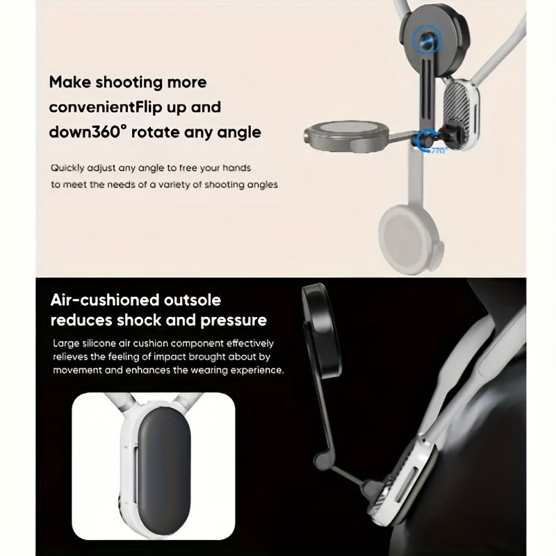 Universal Neck Mount for Phones - Hands-Free POV/Vlog Selfie Holder with Chest Strap for iPhone 15, 14, 13, 12 Series & Android Phones