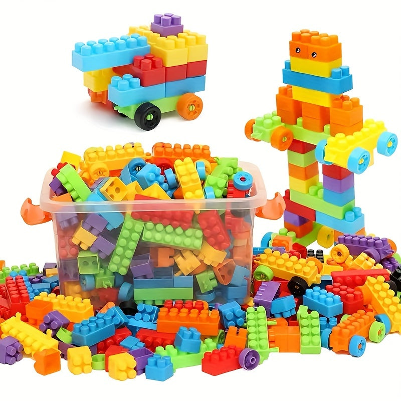 100pcs Building Blocks Set, Educational Toys For Kids, DIY Medium Bricks Gift Set For Boys & Girls (Random Colors) Halloween/Thanksgiving Day/Christmas Gift