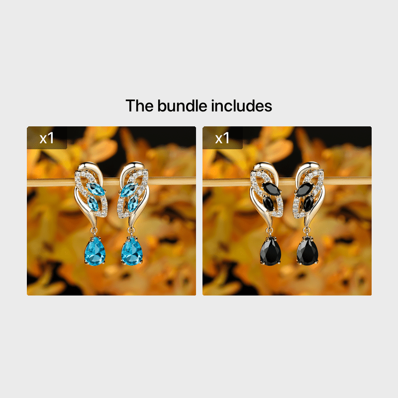 ANGOL Romantic Flower Dangle Earrings for Women - Golden-Tone Floral Design with Red & Clear Synthetic Gemstones, Elegant Party & Everyday Jewelry Gifts