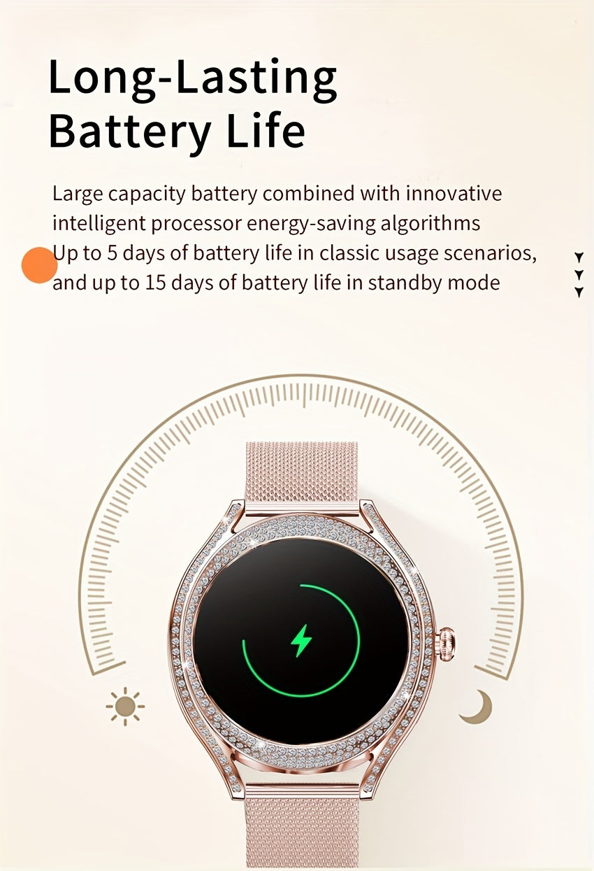 Smart Watch (Answer/Make Call), 128"AMOLED High-definition Color Screen, IP67 Waterproof/ Calculator/ Engineering Test Mode & Shipping Mode/Do Not Disturb Mode/Battery Saver Mode Fitness Watches for Women & Men