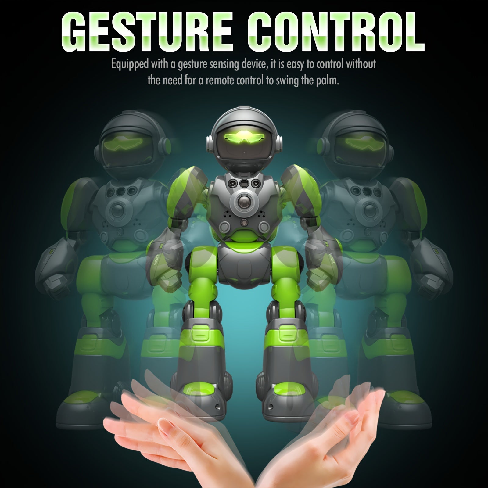 روبوت RC AI للتحكم بالإيماءات، أوامر صوتية، برمجة، موسيقى، أغاني، رقص، روبوت للتحكم عن بعد للأطفال، ألعاب للأطفال من سن 3 سنوات فما فوق، أولاد وبنات، هدايا عيد الميلاد