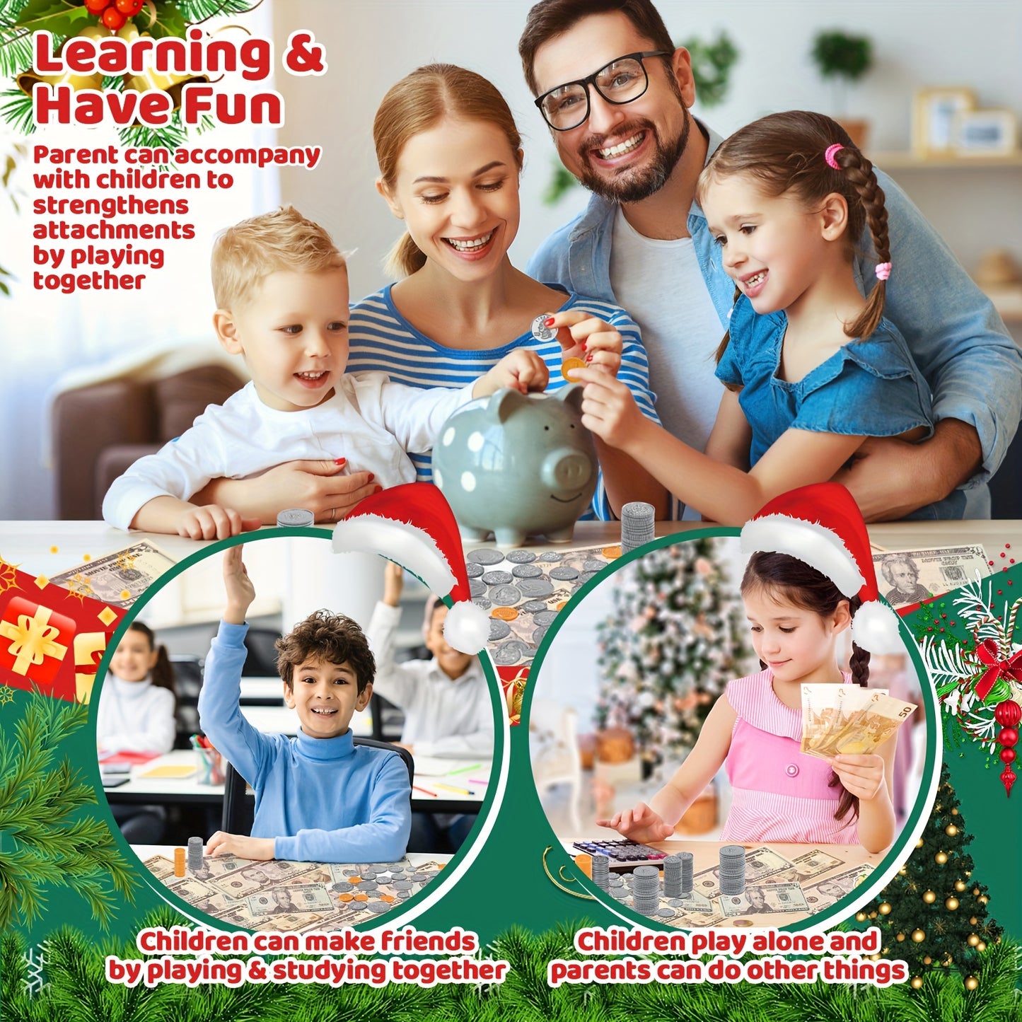 248pcs Play Fake Props, Learning Education Toys for Kids to Learn, Teaching Counting Resources Activity for Classroom, Develops Early Math Skills Toys Gift for Age 3 4 5 6 7 8+ Year Old