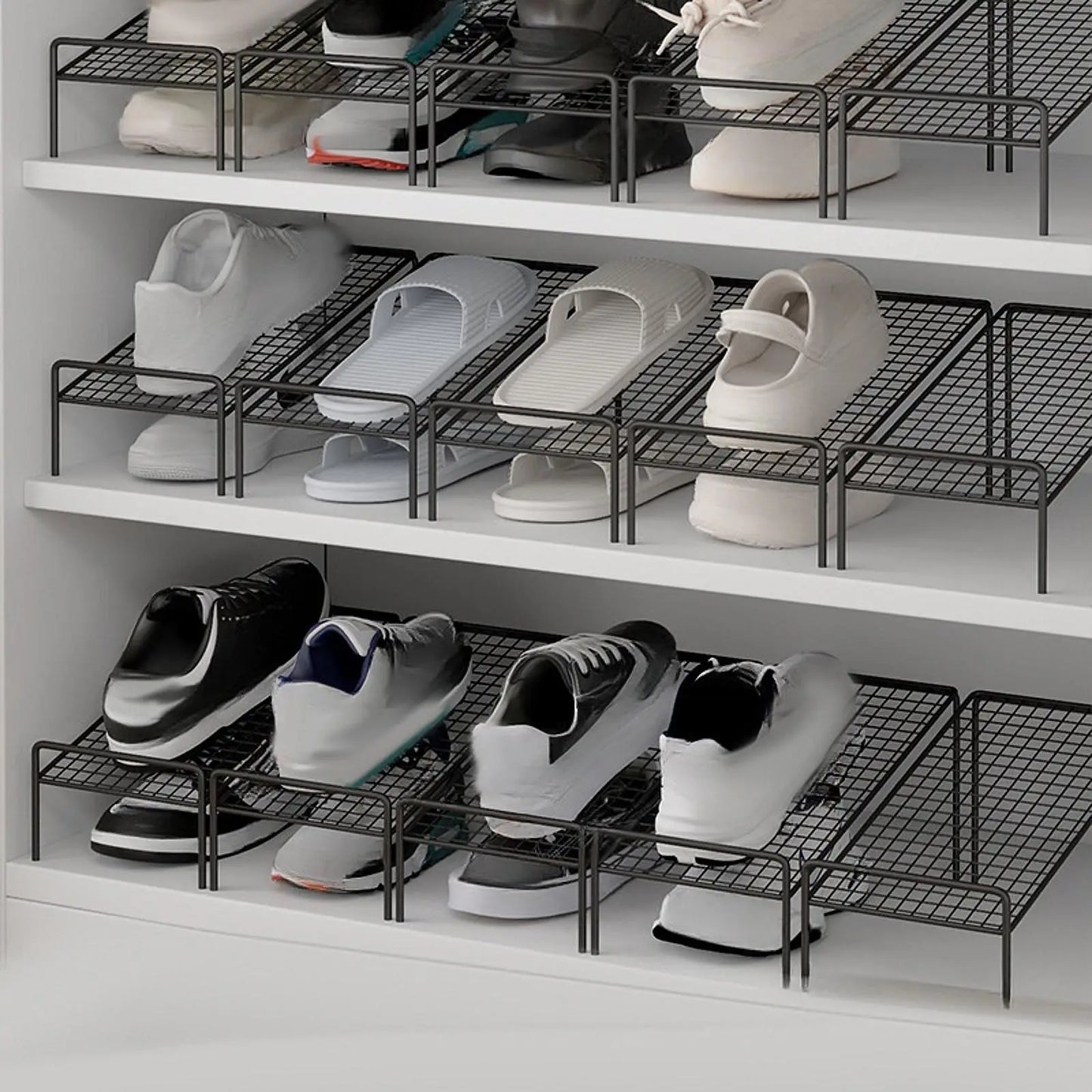 Household Shoe Cabinet Storage Artifact Space-Saving Folding Shoe Rack Layered Partition Simple Double-Layer Shoe Rack