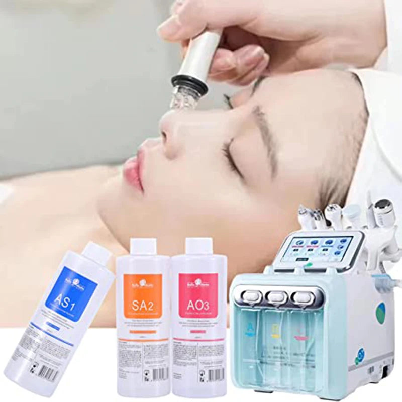 3PCS Facial Skincare Face Serum AS1 SA2 AO3 Aqua Peel For Facial Machine Skin Deep Cleaning Anti-Aging Whitening Moisturizing