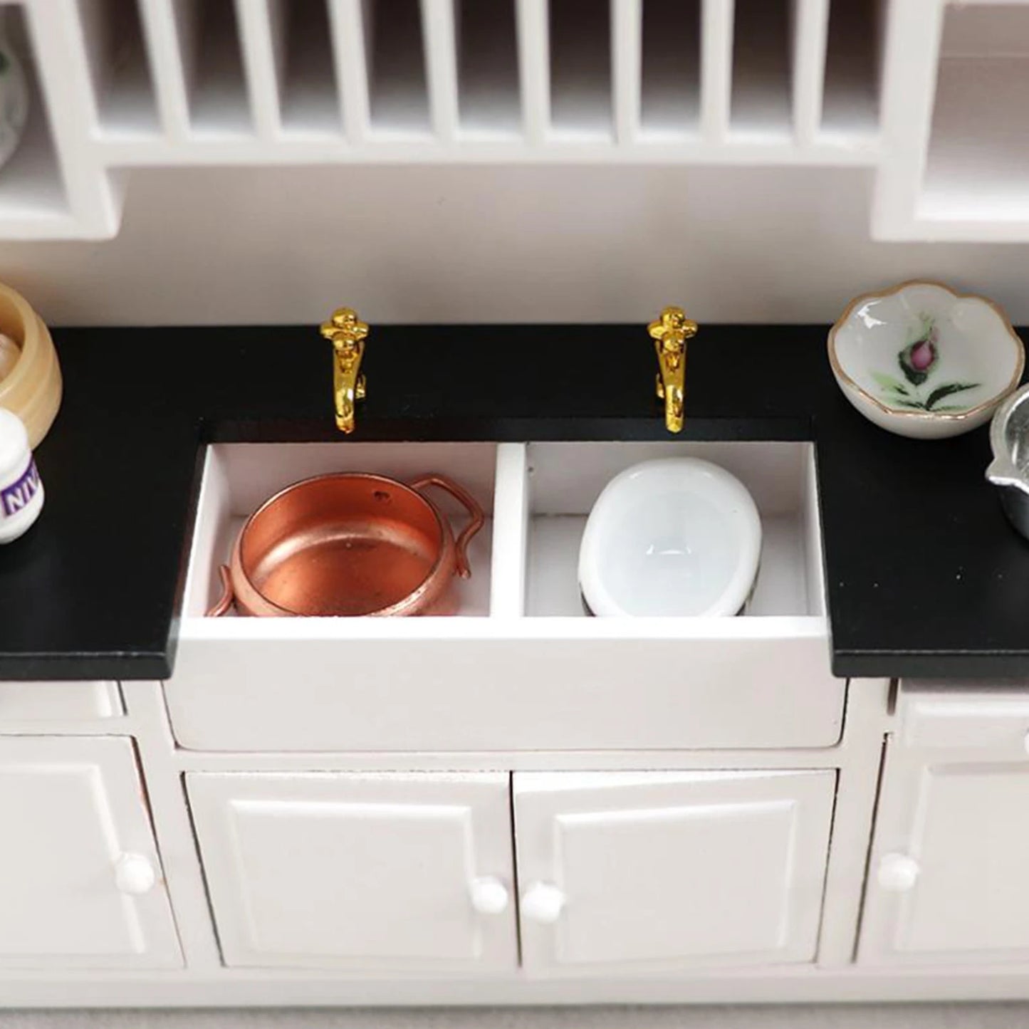 مجموعة أثاث غرفة الطعام وخزانة المطبخ لبيت الدمية بمقياس 1/12، مكونة من 3 قطع، ديكور منزلي بنفسك، طاولة بار صغيرة، إكسسوارات أثاث