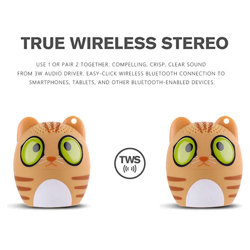 Bluetooth Speaker Outdoor Audio Pet Mini TWS Party Speaker Cartoon Animal Speaker Christmas The Best Choice for a Child's Gift