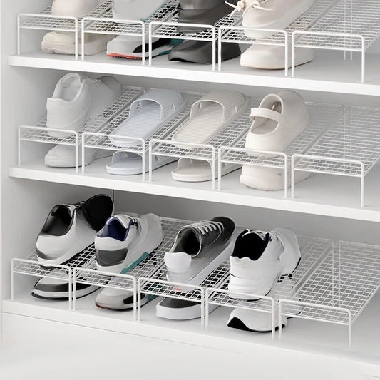Household Shoe Cabinet Storage Artifact Space-Saving Folding Shoe Rack Layered Partition Simple Double-Layer Shoe Rack