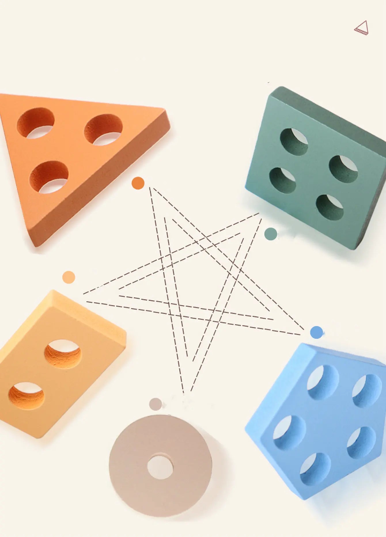 ألعاب مونتيسوري للأولاد والبنات من عمر 3 إلى 6 سنوات - ألعاب فرز وتكديس خشبية للأطفال الصغار