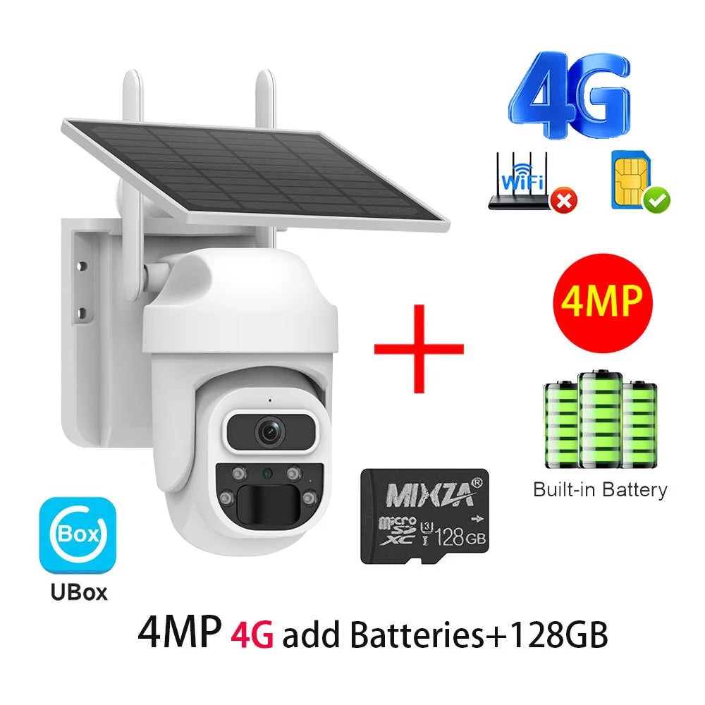 INQMEGA 8MP 4K Solar Wirelesss IP Camera With Battery Outdoor HD 4MP Dual Lens WiFi IP Camara Solar Panel CCTV Security Factroy
