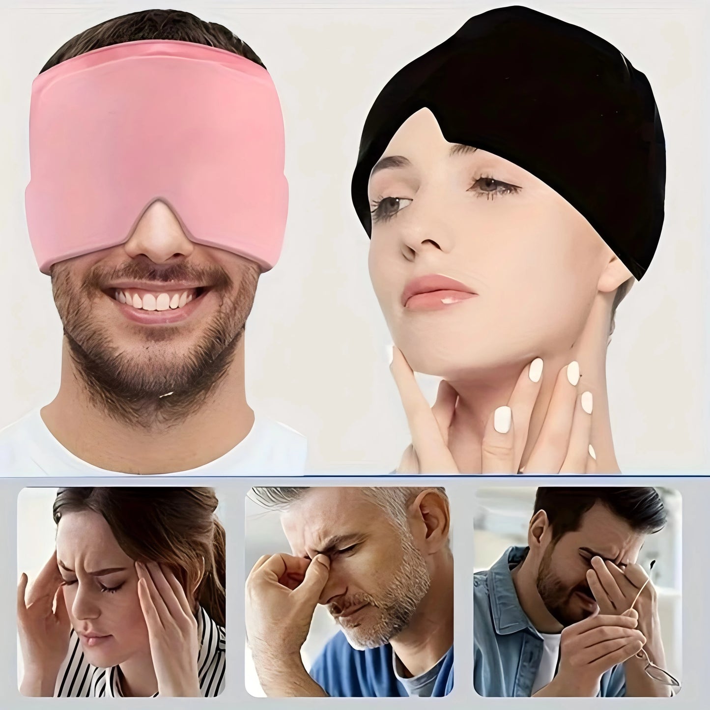 Cooling Therapy Migraine Cap - All-in-One Relief for Headaches, Eye Puffiness & Stress, Unique Health Wellness Gift