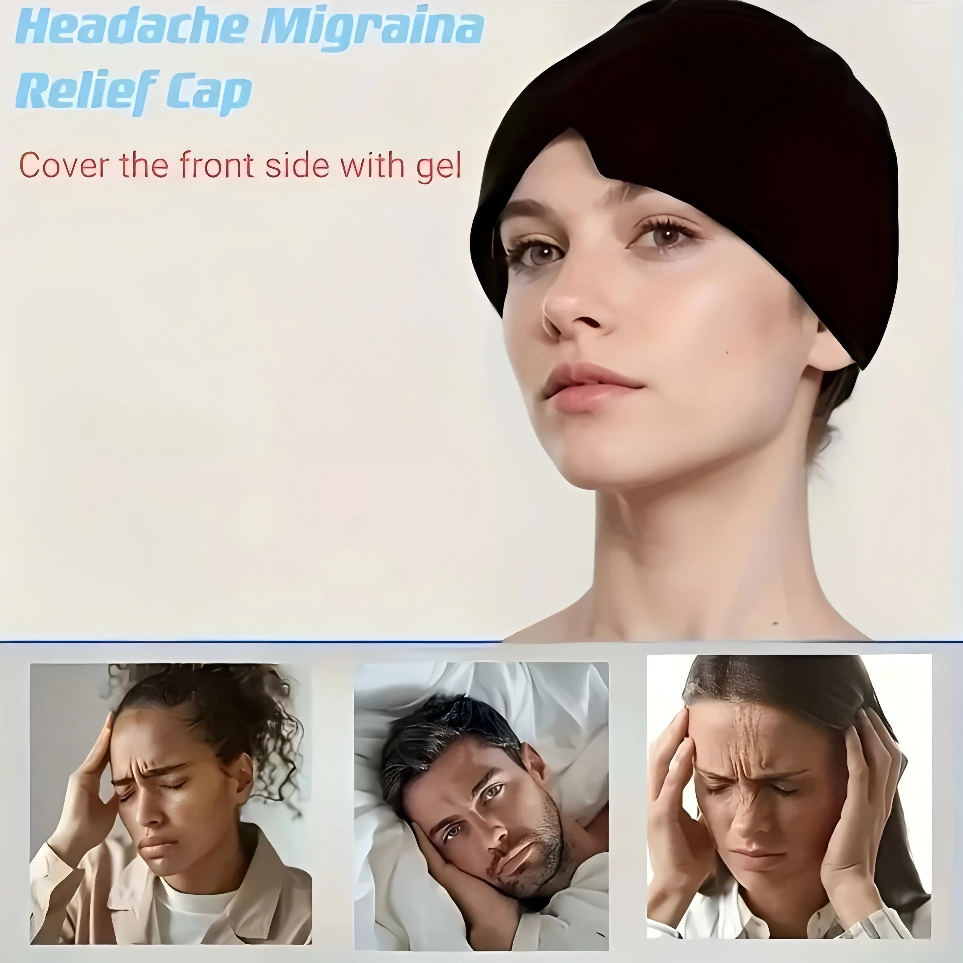 Cooling Therapy Migraine Cap - All-in-One Relief for Headaches, Eye Puffiness & Stress, Unique Health Wellness Gift