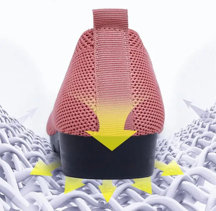 Casual Shoes Women's Summer Mesh Breathable Flat Shoes Ladies Comfort Light Sneaker Socks Women Slip on Loafers Zapatillas Muje