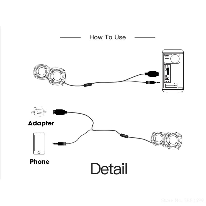 Bluetooth Computer Speakers Wired Surround Sound Bar Stereo Subwoofer Soundbar for Desktop Laptop PC Mini Home Theater System