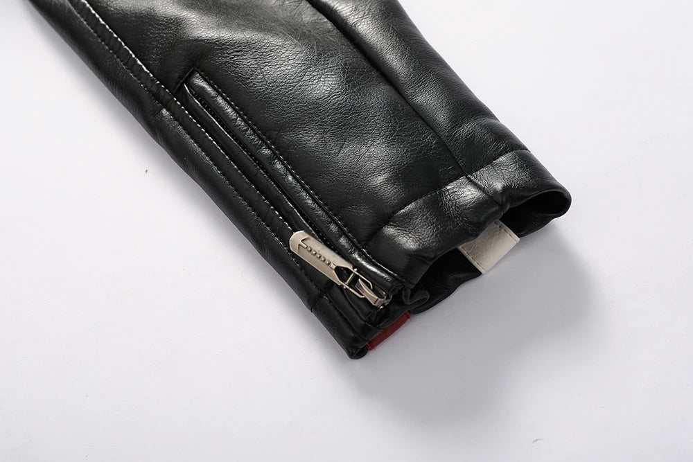 جاكيت رجالي كلاسيكي للدراجات النارية 2024 جاكيت جلدي جديد لراكبي الدراجات النارية، معطف شتوي من الصوف الصناعي