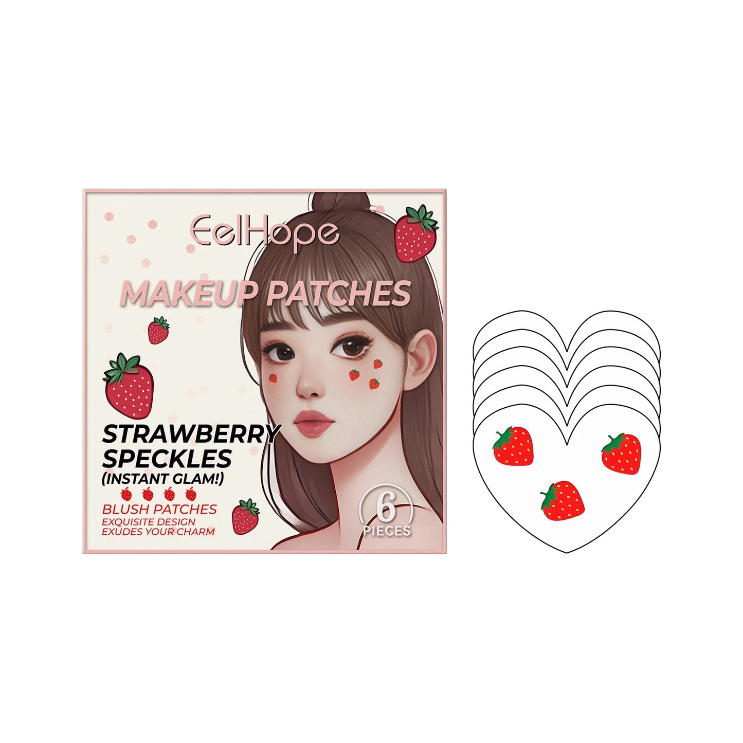 Eelhope Strawberry Face Embellishment Patch Eye Makeup Pie Patch with Strawberry Sticker Face Makeup Products