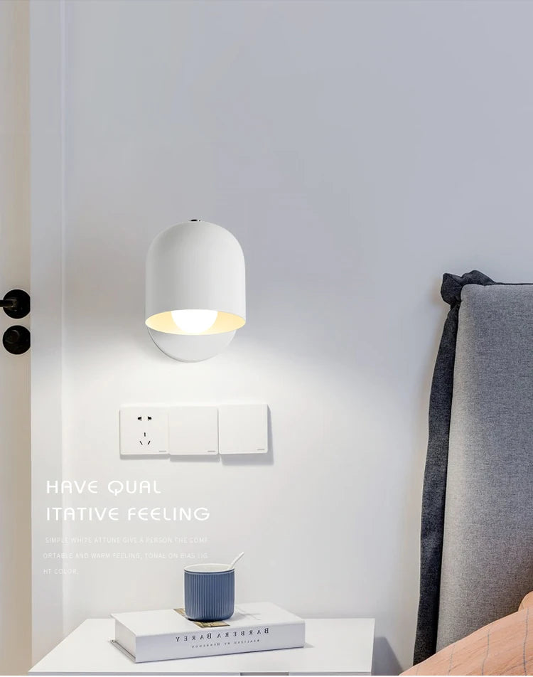 LED Bedside Wall Lamp Bedroom Living Room Modern Minimalist Balcony Aisle Nordic Reading Light Background Interior Wall Light