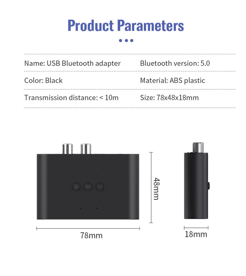 Bluetooth 5.0 Audio Receiver NFC U Disk RCA 3.5mm AUX USB Stereo Music Wireless Adapter With Mic For Car Kit Speaker Amplifier
