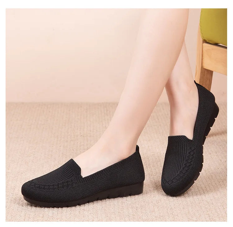 Casual Shoes Women's Summer Mesh Breathable Flat Shoes Ladies Comfort Light Sneaker Socks Women Slip on Loafers Zapatillas Muje