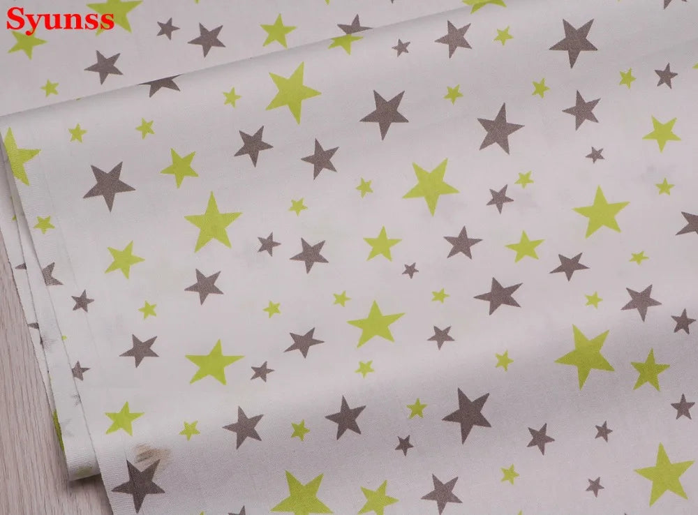 Twill Cotton Fabric with Stars and Wave Print, DIY Sewing, Patchwork Quilting, Fat Quarters Tecido Cloth, Tilda, Sheet Textiles