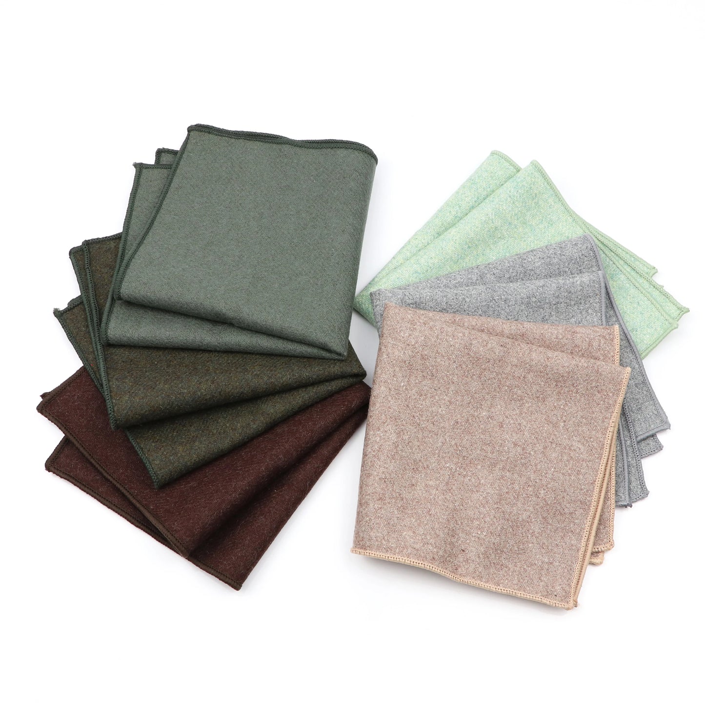 Fashion Mens  Wool Formal Clothing Pocket Square Man Wedding Solid Color Striped Handkerchief Dark Color