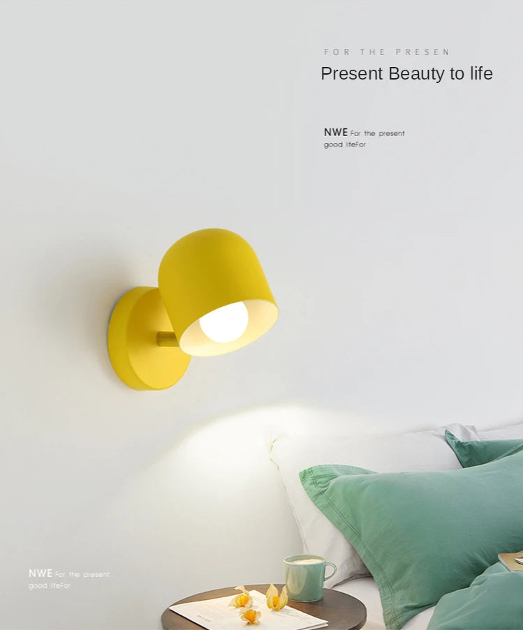LED Bedside Wall Lamp Bedroom Living Room Modern Minimalist Balcony Aisle Nordic Reading Light Background Interior Wall Light