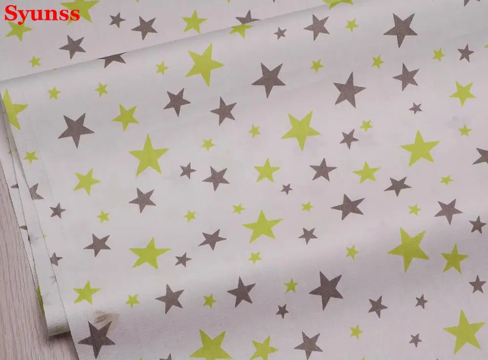 Twill Cotton Fabric with Stars and Wave Print, DIY Sewing, Patchwork Quilting, Fat Quarters Tecido Cloth, Tilda, Sheet Textiles