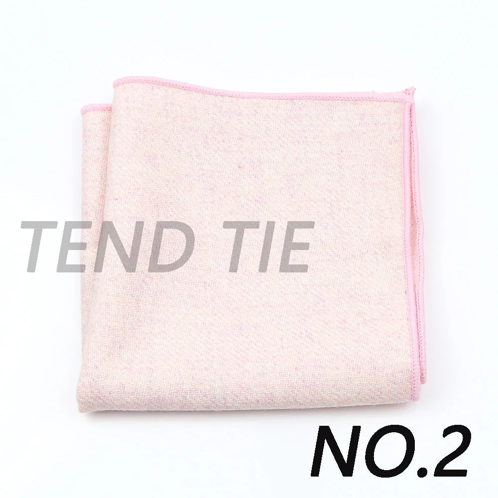 Fashion Mens  Wool Formal Clothing Pocket Square Man Wedding Solid Color Striped Handkerchief Dark Color