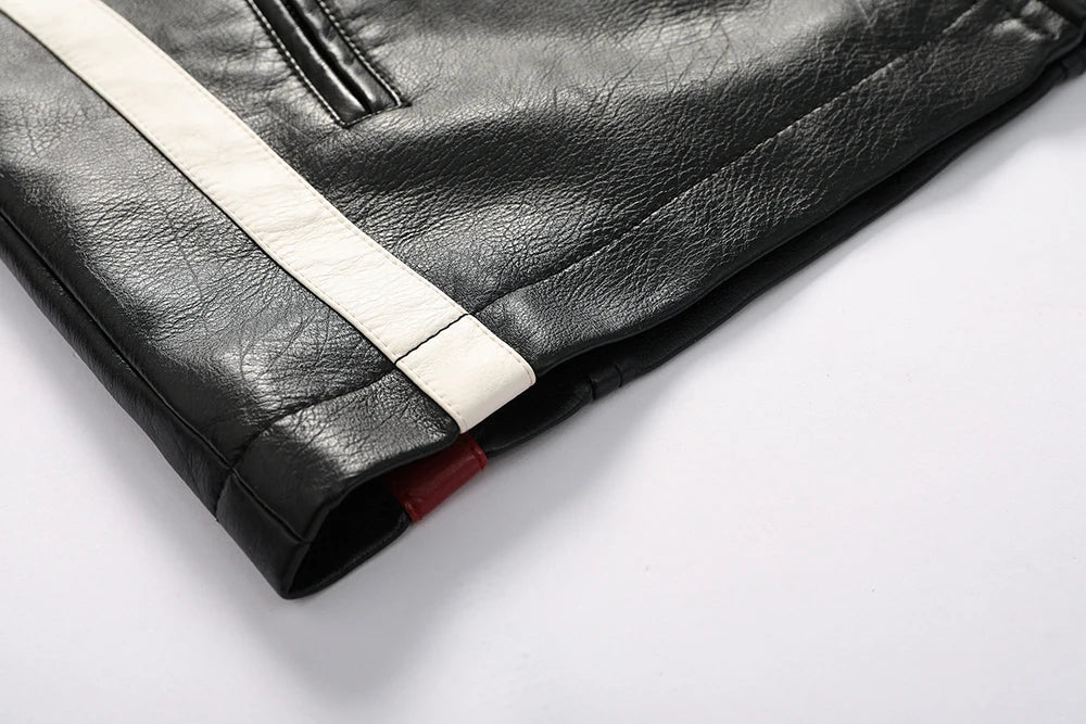 جاكيت رجالي كلاسيكي للدراجات النارية 2024 جاكيت جلدي جديد لراكبي الدراجات النارية، معطف شتوي من الصوف الصناعي