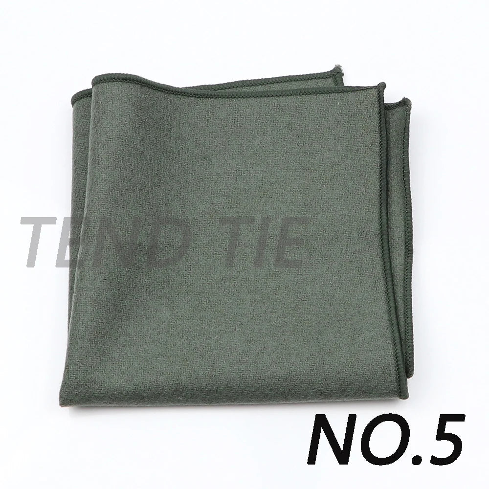 Fashion Mens  Wool Formal Clothing Pocket Square Man Wedding Solid Color Striped Handkerchief Dark Color