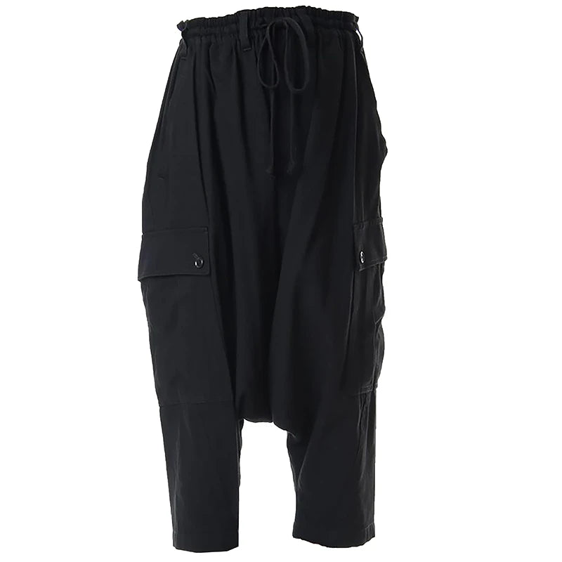 Men's new menswear fashion hair stylist fashion trend casual nine point halen pants low crotch plus size clothing