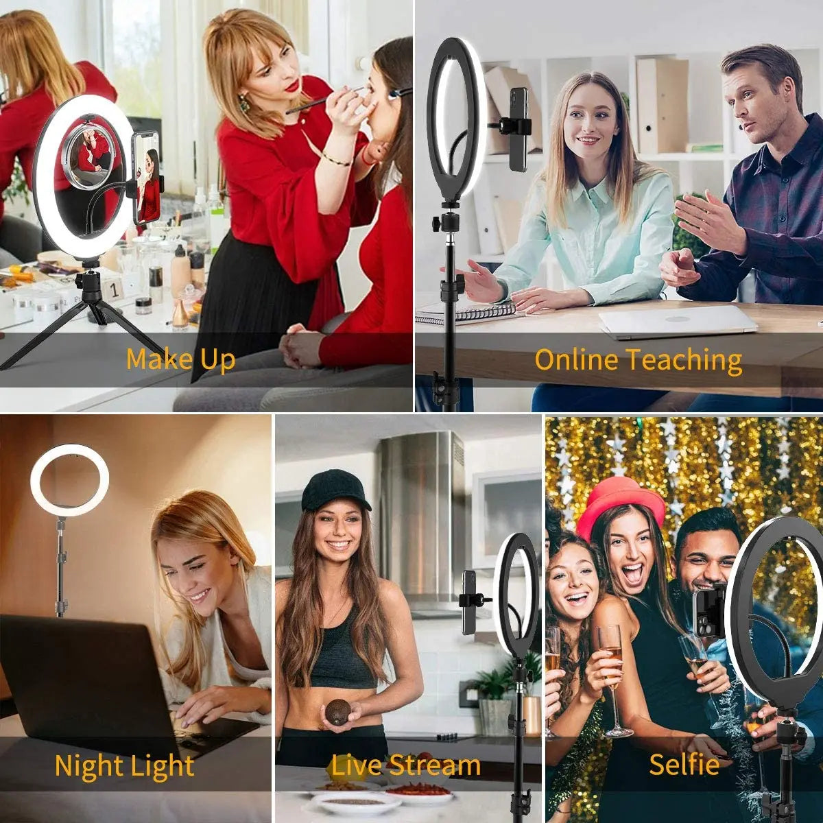 33cm LED Selfie Ring Light Photography Lights Warm Cold Lamp With Tripod Dimmable USB Ringlight For Tiktok Video Live Fill Lamp