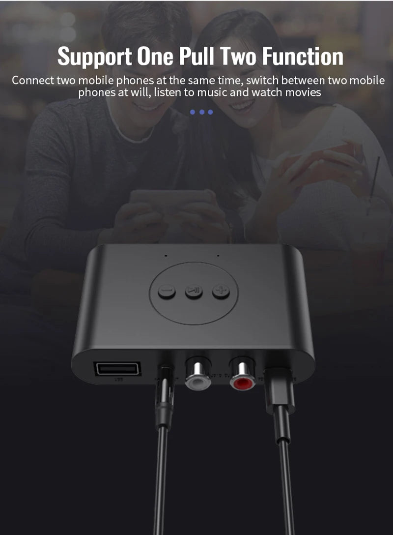 Bluetooth 5.0 Audio Receiver NFC U Disk RCA 3.5mm AUX USB Stereo Music Wireless Adapter With Mic For Car Kit Speaker Amplifier