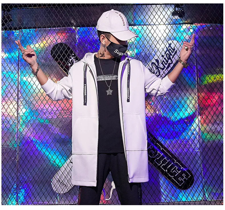 جاكيت رجالي موضة ربيع خريف ملابس الشارع الكاجوال جاكيت بغطاء للرأس ملابس رجالية جاكيت بومبر معطف رجالي مقاوم للرياح ملابس خارجية للرجال