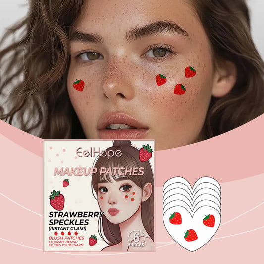 Eelhope Strawberry Face Embellishment Patch Eye Makeup Pie Patch with Strawberry Sticker Face Makeup Products