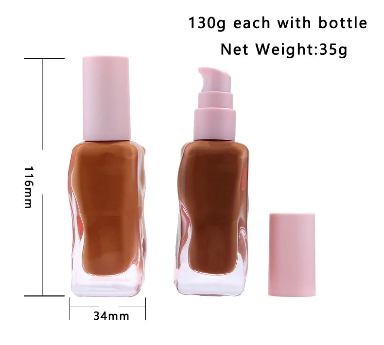 pink clear Bottle Private Label Waterproof Makeup Products  Makeup Liquid Foundation