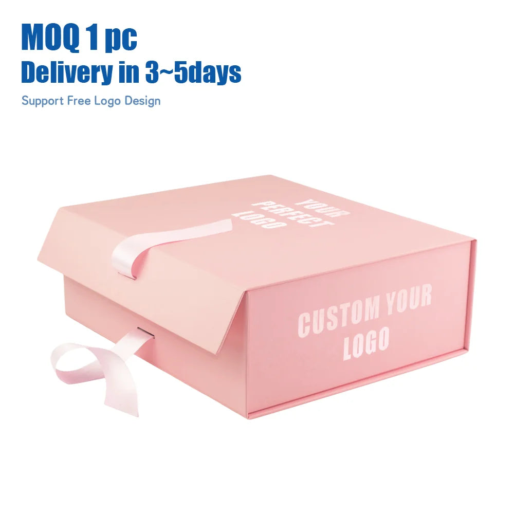 Custom Hot Stamping Logo Matte Pink Magnetic Closure Folding Rigid Cardboard Most Sold Magnetic Box for Clothing Perfume Jewelry