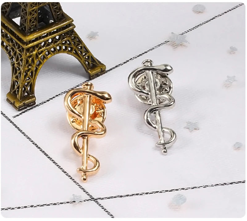 بروش جديد لمنظمة الصحة العالمية، شعار ثعبان، دبوس عصا هرمس، طبيب وممرضة، رمز العافية الطبية، شارة مجوهرات