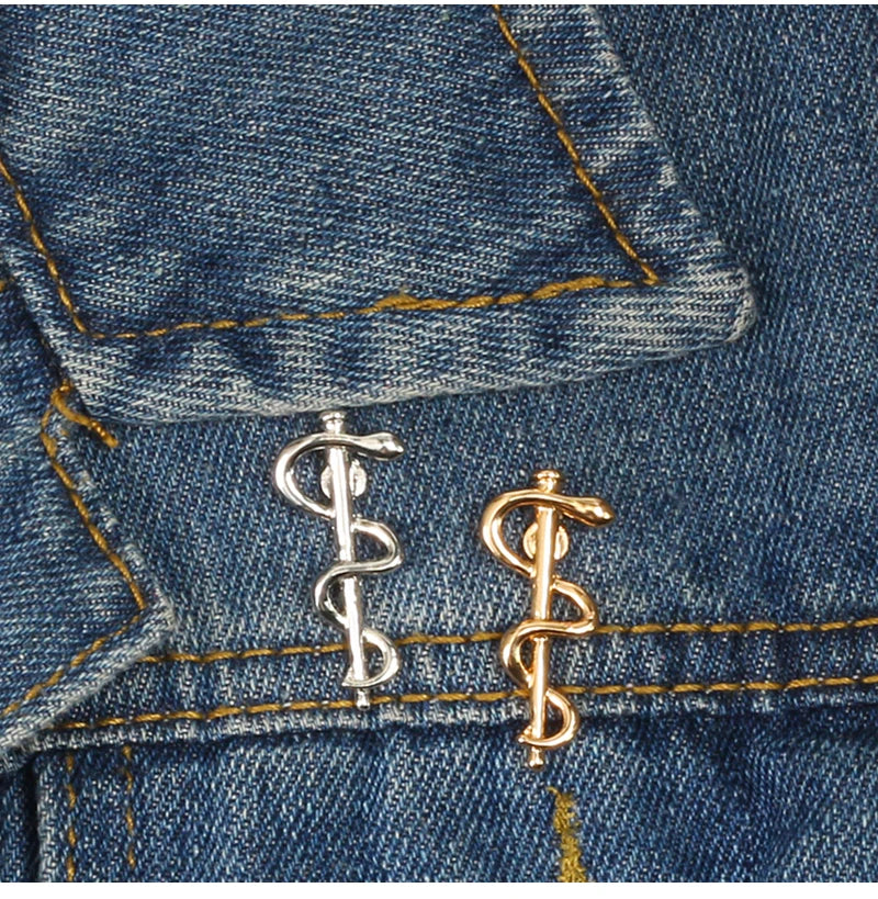 بروش جديد لمنظمة الصحة العالمية، شعار ثعبان، دبوس عصا هرمس، طبيب وممرضة، رمز العافية الطبية، شارة مجوهرات