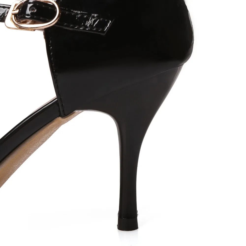 Women's High Heels Pumps D'Orsay Shoes Large Size 48 Sweet Point Toe Summer Sandals T-straps Red Pink Gold Heeled Wedding Shoes