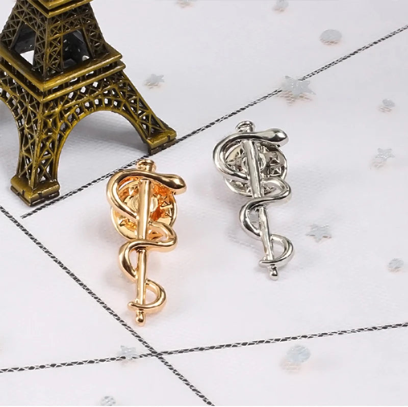 بروش جديد لمنظمة الصحة العالمية، شعار ثعبان، دبوس عصا هرمس، طبيب وممرضة، رمز العافية الطبية، شارة مجوهرات