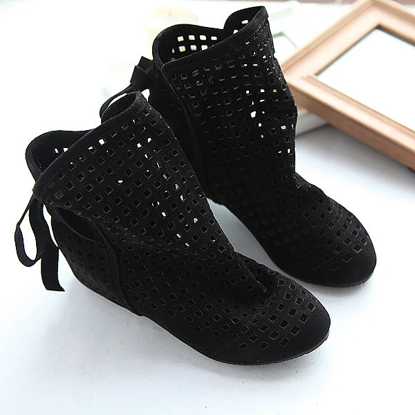 Hollow Summer Boots Bootie 2025 with The New Shoes Lace Openwork Crochet Boots Plus Size 34-43 Hollow Fashion Women Boots 43
