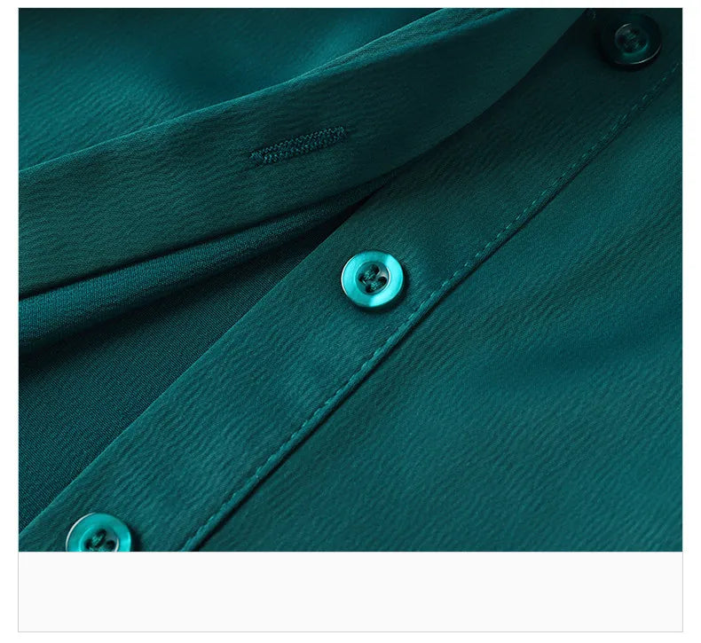 Fashion Women Shirt New Spring Autumn Temperament Long Sleeve Formal Slim Satin Blouses Office Ladies Work Tops SwiftNest