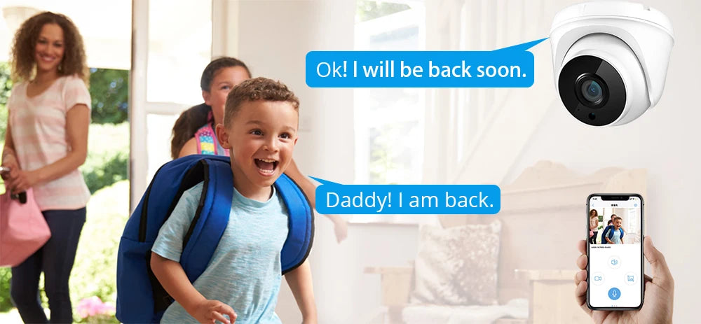 WiFi Camera HD 1080P IP Camera Wi Fi Indoor Surveillance Video Home Security Camera Wireless Wi-Fi 2.8mm Dome Camara CamHi Cam