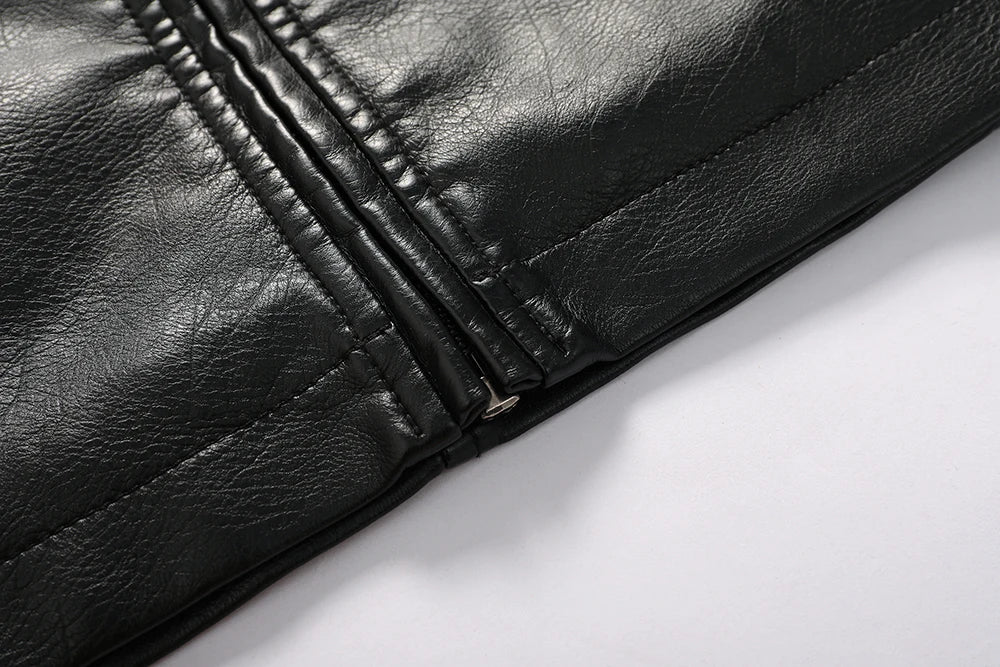 جاكيت رجالي كلاسيكي للدراجات النارية 2024 جاكيت جلدي جديد لراكبي الدراجات النارية، معطف شتوي من الصوف الصناعي