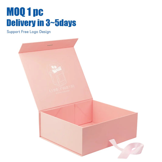 Custom Hot Stamping Logo Matte Pink Magnetic Closure Folding Rigid Cardboard Most Sold Magnetic Box for Clothing Perfume Jewelry