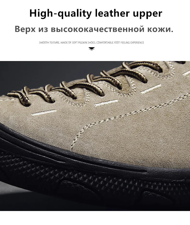 Genuine Leather Men's Shoes Outdoor Non-slip Sneakers Breathable Large Size Casual Shoes Fashion Flats Boat Shoes Men Loafers