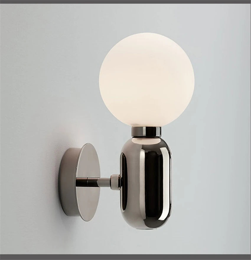 Bedroom Bedside Big Ball Glass Wall Lamps Study LED Sconces Wall Lighs Modern Aisle Corridor Balcony Nordic Living Room Fixtures